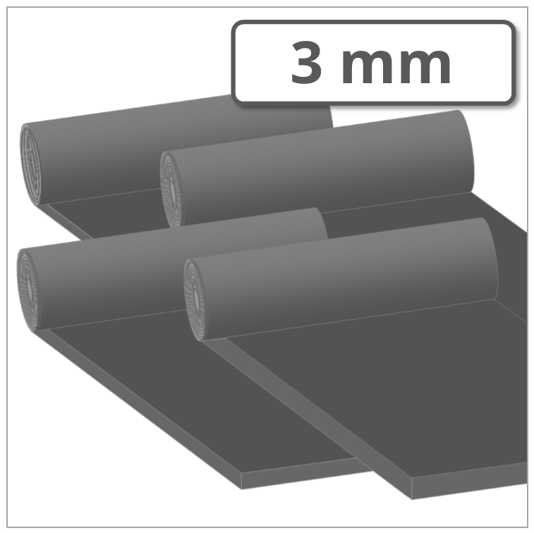 NR Para Gummimatte 3 mm stark 40 ±5° Shore A grau