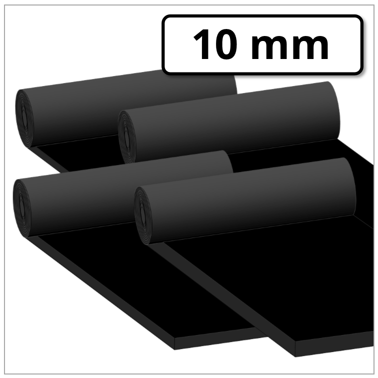 NBR Gummimatte 10 mm stark 65 ±5° Shore A schwarz