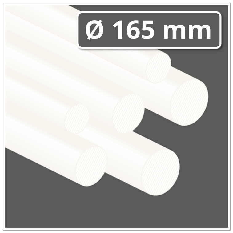 PA 6 Rundstab Natur 65mm - Kunststoffstab 1000mm Länge | Hochfester Polyamid Stab