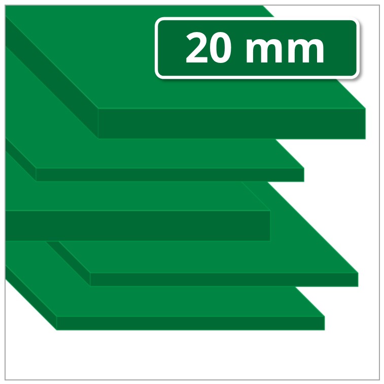 PE 500 grün Kunststoffplatte 20 mm stark (Polyethylen Platte)