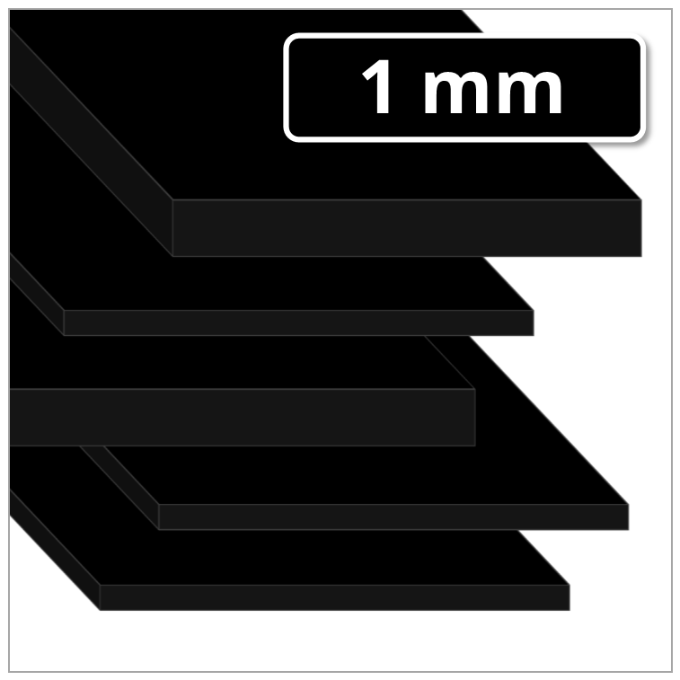 Polyethylen Platte 1 mm stark schwarz (PE 300 Kunststoffplatte)