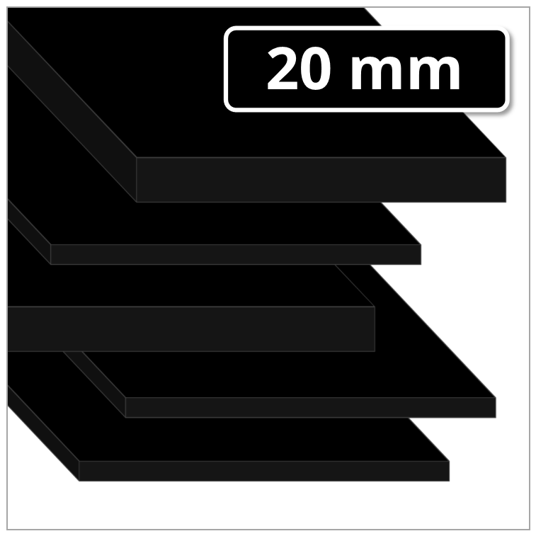 Zuschnitte wählbar POM-C POM Platte Stärke 20 mm schwarz Farbe weiss 