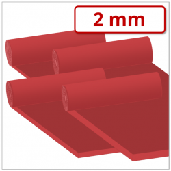 NR Gummiplatte 2 mm stark 45 ±5° Shore A rot