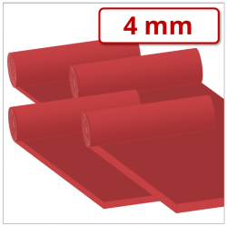 NR Gummiplatte 4 mm stark 45 ±5° Shore A rot