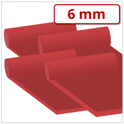 NR Gummiplatte 6 mm stark 45 ±5° Shore A rot