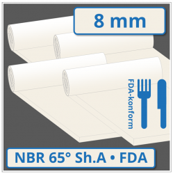 NBR hell Gummimatte 8 mm stark 65 ±5° Shore A FDA-konform