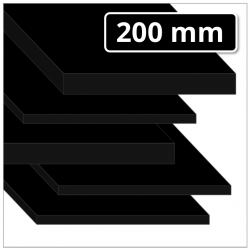 POM-C Platte 200 mm stark schwarz (POM Kunststoffplatte)