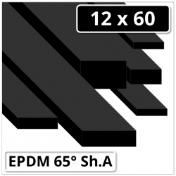 EPDM Gummi Rechtkantprofil 12x60 mm 65° Shore A schwarz
