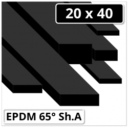 EPDM Gummi Rechteckprofil 20x40 mm 65° Shore A schwarz