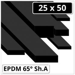 EPDM Gummi Rechteckprofil 25x50 mm 65° Shore A schwarz