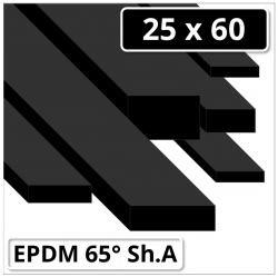 EPDM Gummi Vierkantprofil 25x60 mm 65° Shore A schwarz