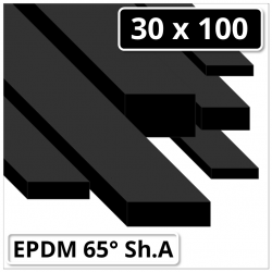 EPDM Gummi Vierkantprofil 30x100 mm 65° Shore A schwarz