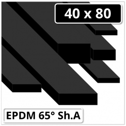 EPDM Gummistreifen 40x80 mm 65° Shore A schwarz
