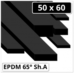 EPDM Gummi Vierkantstreifen 50x60 mm 65° Shore A schwarz