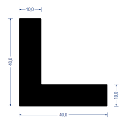 EPDM Moosgummi-Winkelprofil, 40x40 mm, Wand 10 mm, schwarz