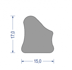 EPDM Moosgummi-Zargenprofil, 15x17 mm, grau