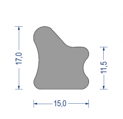 EPDM Moosgummi-Zargenprofil, 15x17x11,5 mm, grau