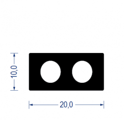 EPDM Moosgummi-Vierkantprofil mit Hohlkammer, 10x20 mm, schwarz