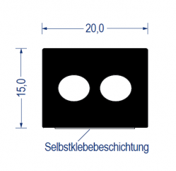 EPDM Moosgummi-Vierkantprofil mit Hohlkammer, 15x20 mm, schwarz, selbstklebend