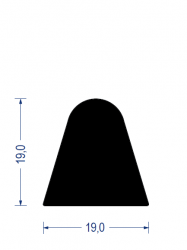 EPDM Moosgummi-Halbrundprofil, 19x19 mm, schwarz