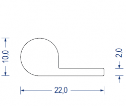 Silikonschaum-Fahnenprofil, 10/2x22 mm, weiß