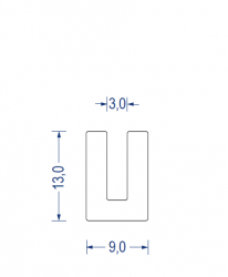 Silikonschaum U-Profil, KB 3 mm, 9x13 mm, weiß