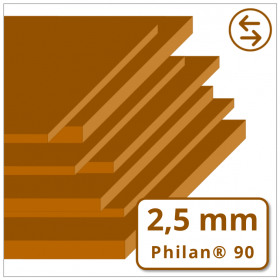 Philan 15 M  Polyurethan-Platte  2,5 mm stark  90 ±5° Shore A