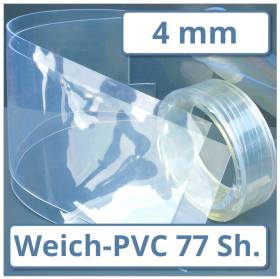 Weich-PVC Matte 4 mm 77 ±5° Shore A transparent